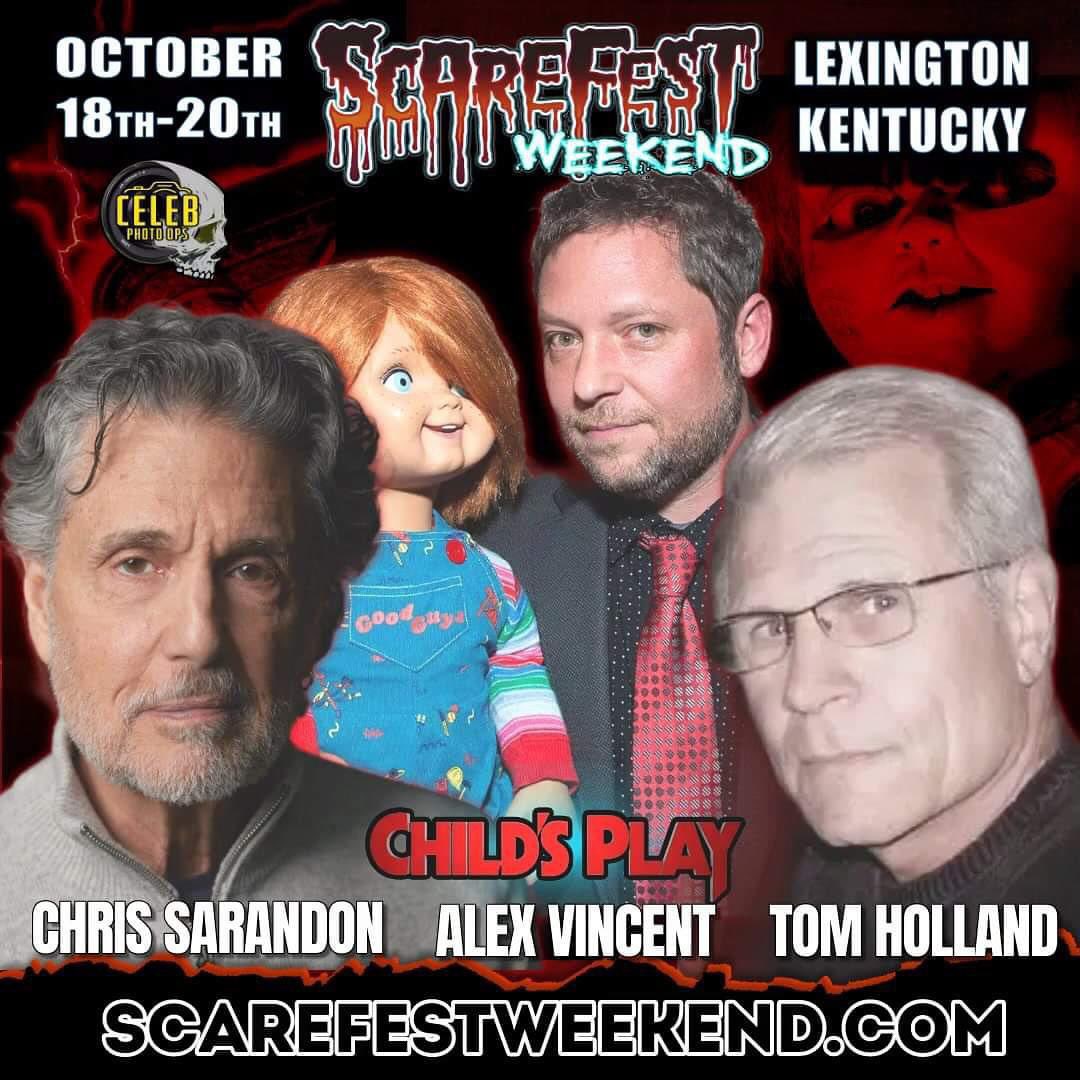 sarandon_chris's tweet photo. Join us this weekend for a Fright Night (and Childsplay) Reunion at Scarefest, Lexington, KY! #scarefest #lexingtonkentucky #kentucky #lexington #frightnight #childsplay #reunion #jerrydandridge #forreal #chrissarandon #inperson #photoopps @TheScarefest https://t.co/hurJ5KWreC