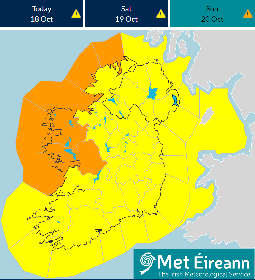 ⚠️Status Yellow Wind Warning Updated⚠️

Area: Ireland 

#StormAshley will bring strong and gusty south to southwest winds🌬️, coupled with high spring tides🌊.

Valid: 06:00 Sunday 20/10 to 00:00 Monday 21/10

Full details⬇️
met.ie/warnings-sunda…