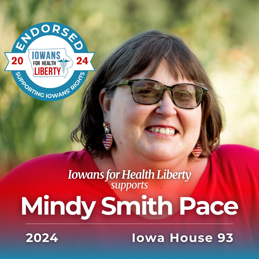 Mindy Smith-Pace is a public policy expert and advocate for #ReproductiveRights and #HealthcareFeeedom. We proudly endorse her for Iowa House District 93!

🔗 Learn more and support the work of #IA4HL iowans4healthliberty.com/donate-to-supp…

 #Vote2024 #VoteIowa