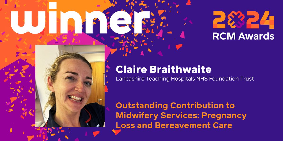 On to the Outstanding Contribution to Midwifery Services: Pregnancy Loss and Bereavement Care category. The #rcmwinner is… Claire Braithwaite, Lancashire Teaching Hospitals NHS Foundation Trust <a href="/LancsHospitals/">Chorley & Royal Preston</a>! #rcmawards