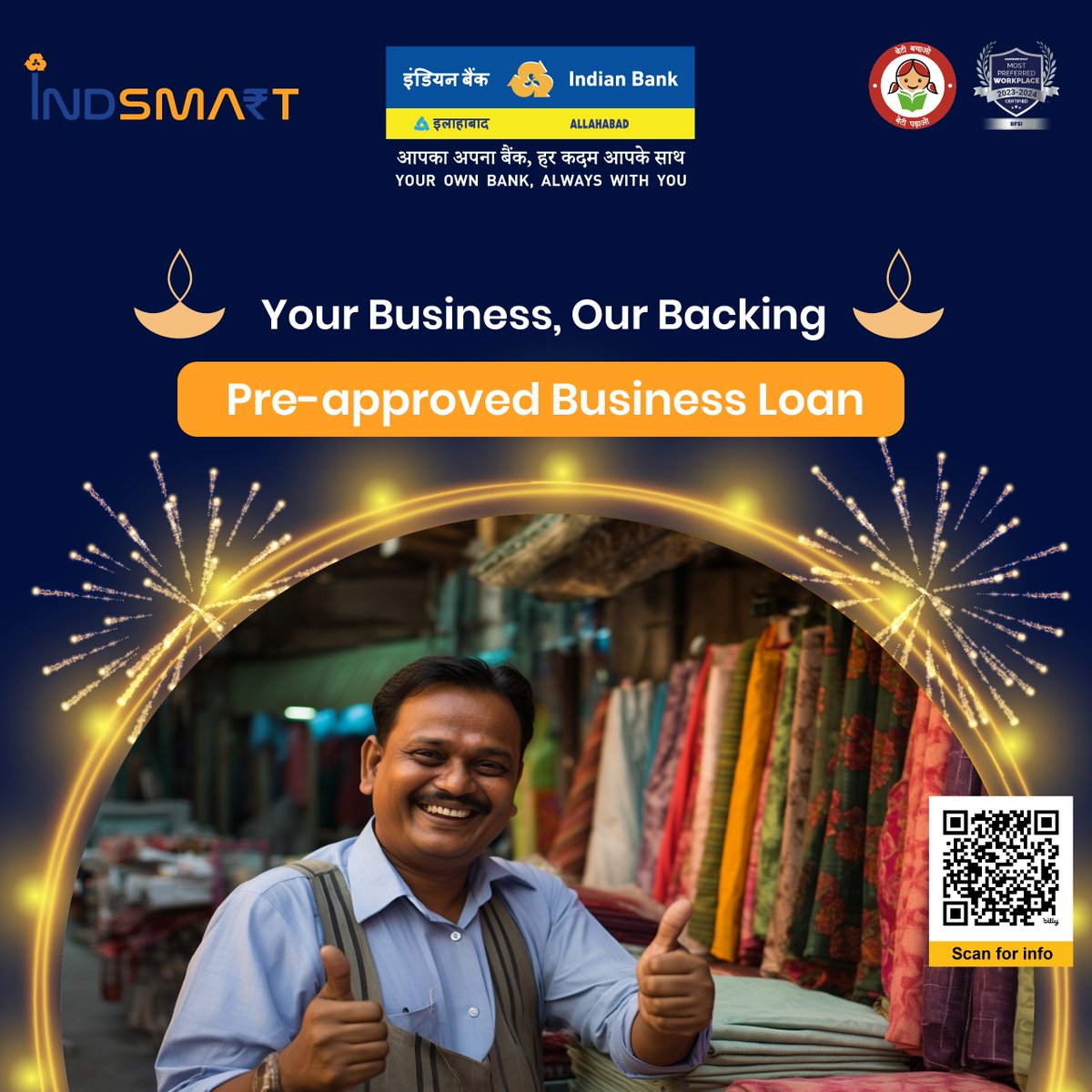 MyIndianBank's tweet photo. Access quick, collateral-free business loans up to Rs.10 Lakhs online with our Pre-Approved Business Loan (PABL) and boost your business today. T&amp;C Apply!

Know more - https://t.co/4HZdYS6oSN

#IndianBank #PABL #BusinessLoan https://t.co/ZMXXdvTHPa
