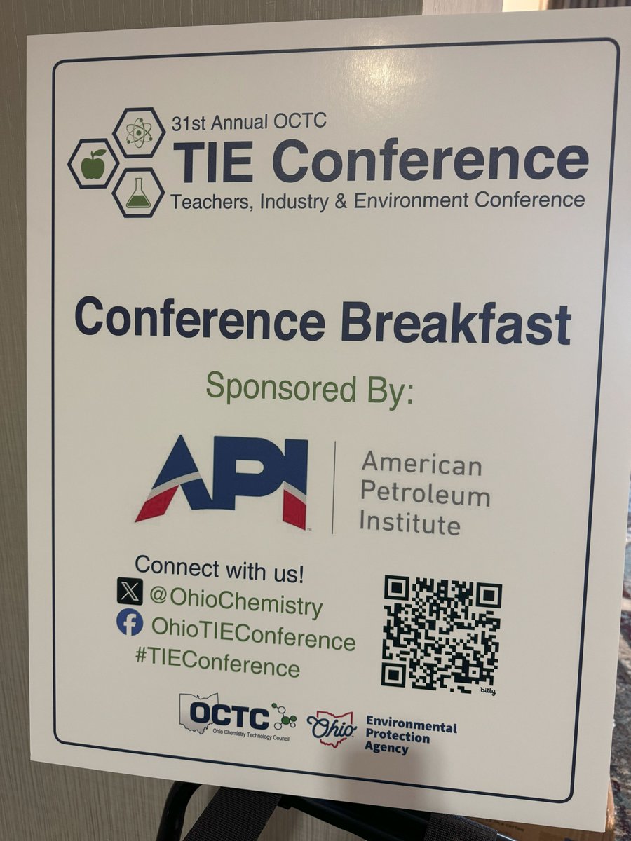 OhioChemistry's tweet photo. Day 2 of #TIEConference kicks off with a hearty breakfast, thanks to @APIOhio! 🍳☕ Now they're rolling out their Mobile Energy Learning Unit. Get ready for hands-on STEM activities that bring energy careers to life! 🚐💼 #EnergyEducation #FueledForLearning https://t.co/iCcGco455X
