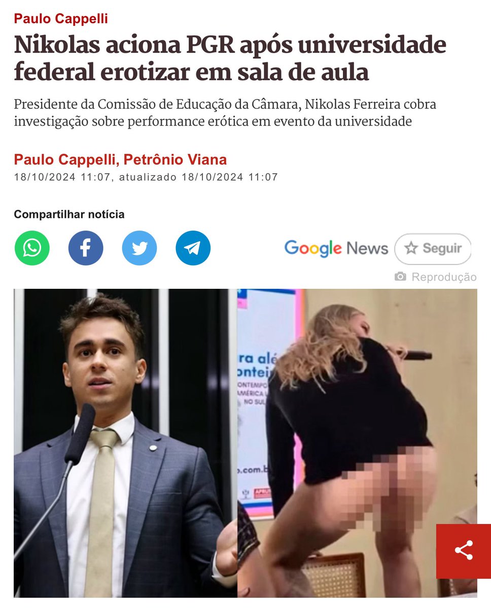 nikolas_dm's tweet image. Durante o I Encontro de Gênero, uma palestrante realizou uma dança de cunho erótico com músicas inapropriadas dentro do campus da Universidade. Ainda não sabemos se havia menores de idade presentes no local. 

Diante destes fatos, solicitarei informações dos professores…