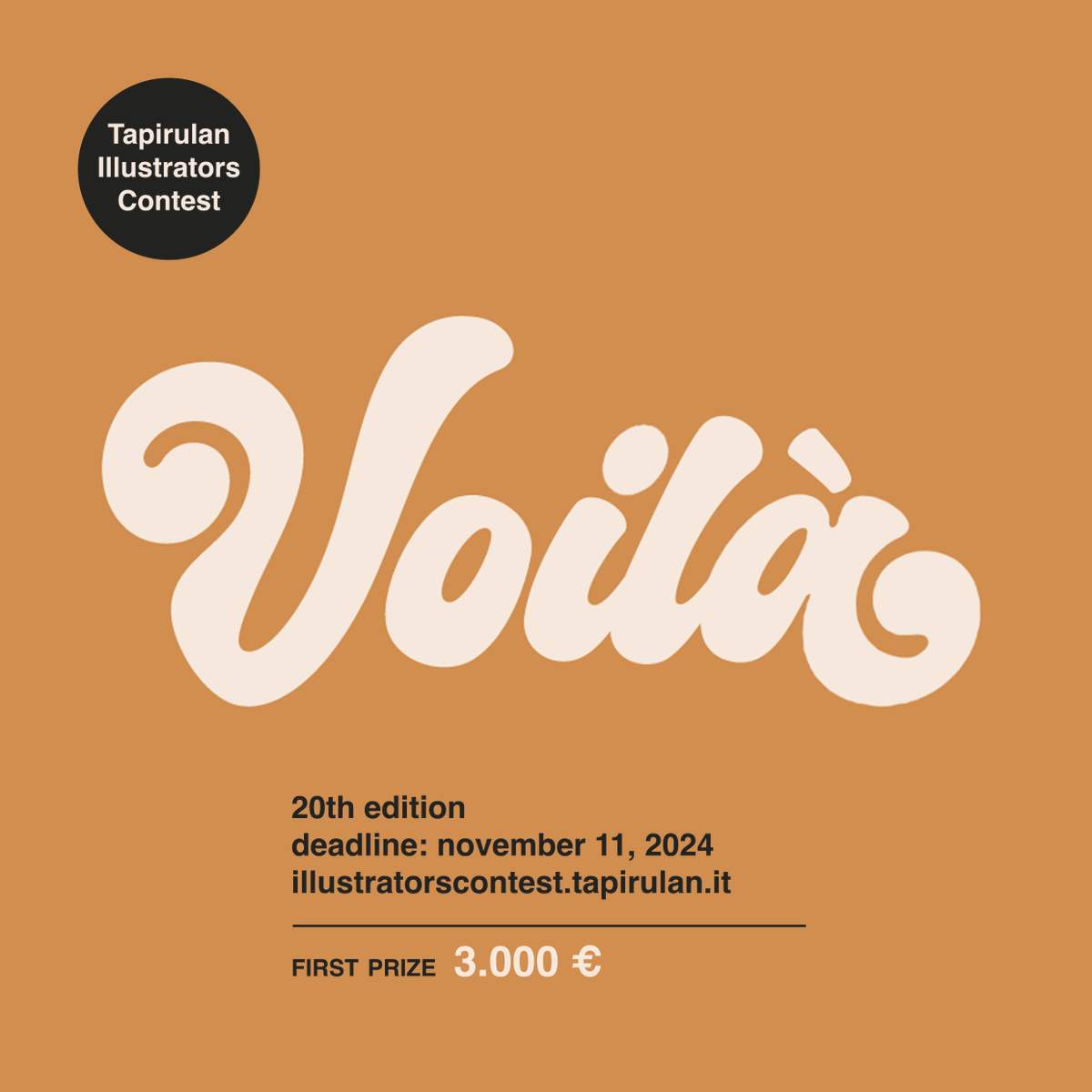 tapirulan's tweet photo. Voilà, sono aperte le iscrizioni alla 20ª edizione del Concorso di illustrazione! 

🏆 Primo premio: 3.000 € 
Scadenza: 11 novembre 2024  

https://t.co/nY0f5Wi4e4 

#tapirulanillustratorscontest https://t.co/XDS3QsEf8W