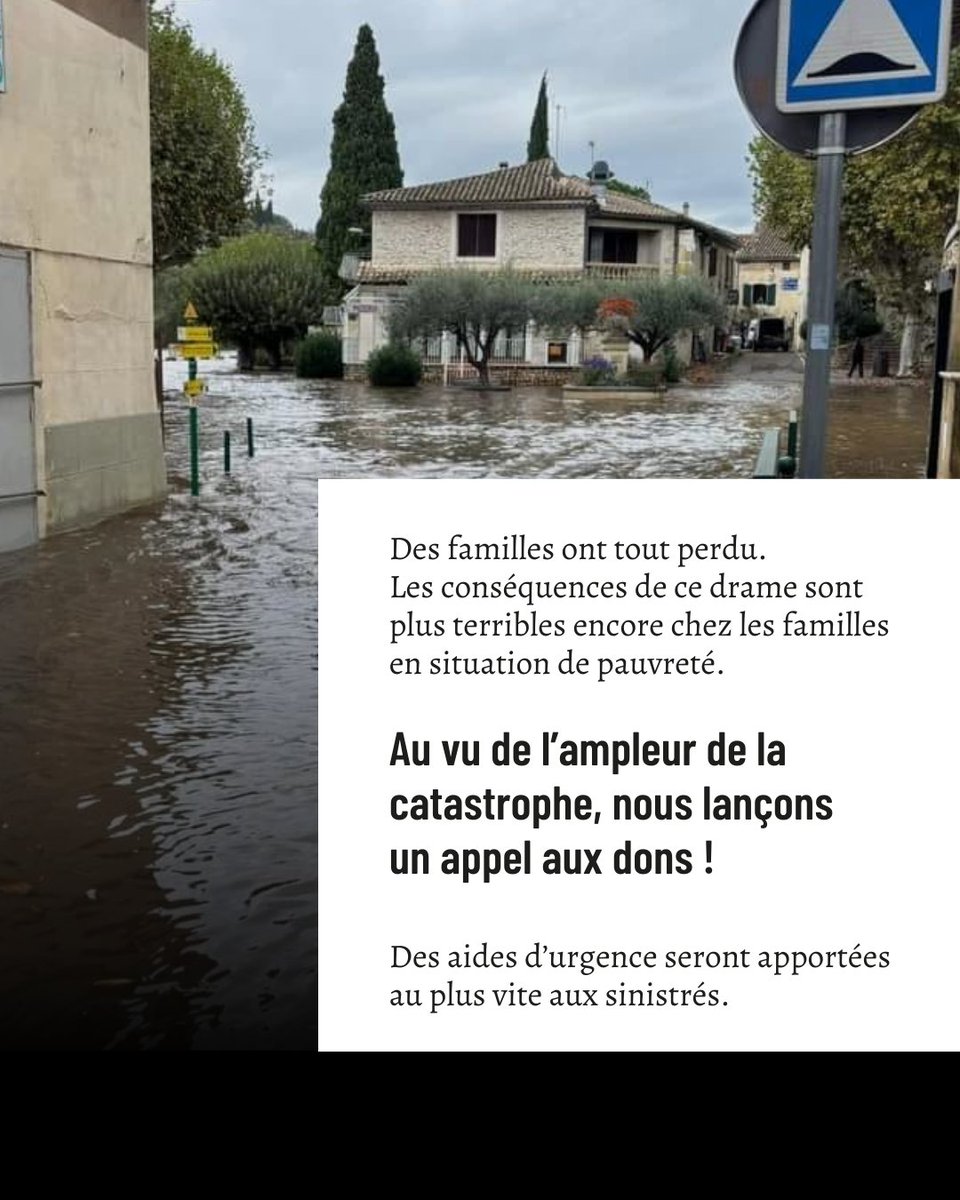 #Urgence inondation

Alors que plusieurs départements font face à des #inondations historiques, nous lançons un appel à la #solidarité financière pour fournir des aides essentielles.

faites un don 👉 bit.ly/46vgKok