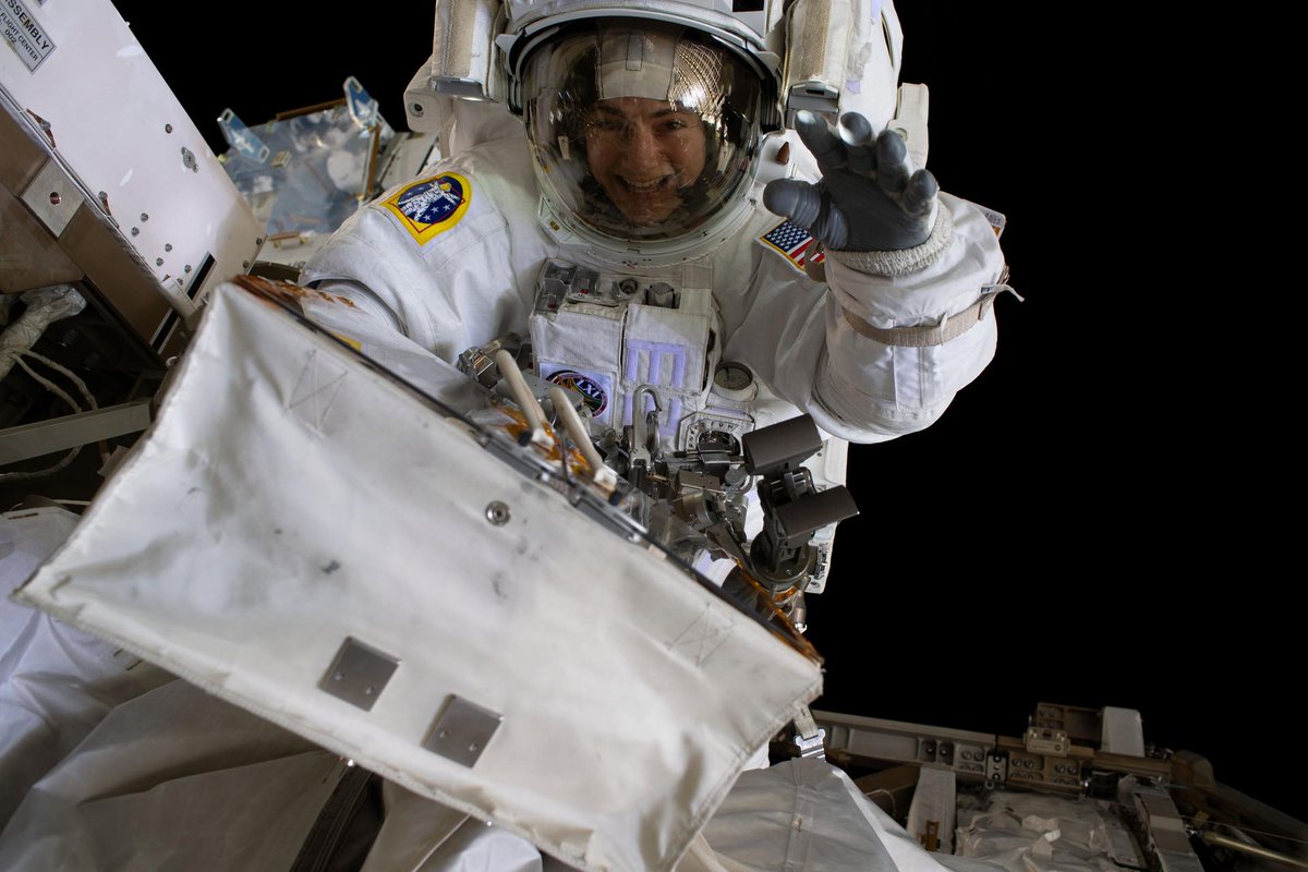 NASAhistory's tweet photo. One giant leap for womankind!

5 years ago today, Christina Koch and Jessica Meir conducted the first all-woman spacewalk, working outside the ISS to replace faulty equipment.

Since the first spacewalk in 1965, there have been 265 spacewalkers. Only 23 of them have been women. https://t.co/Xedo1onk8L