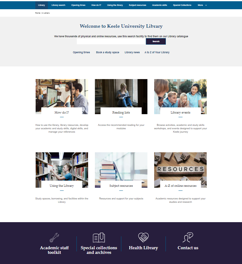 It's Saturday and you know what that means...

Your Library is open 24/7 when you need us! 🥳

And don't forget, your Library isn't just a building. You can access a world of incredible online resources, services and training on our amazing website. 🤗

keele.ac.uk/library