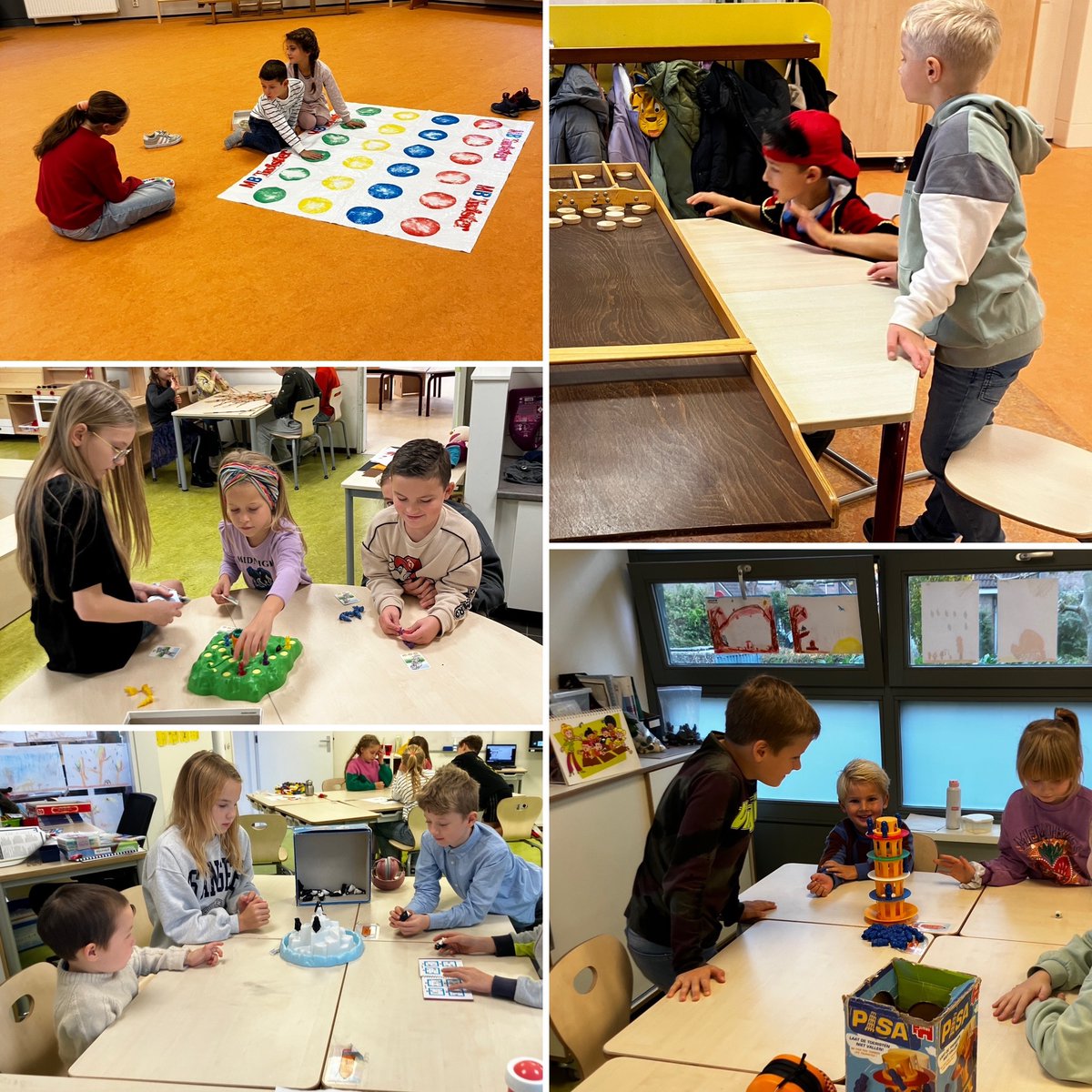 Op de locaties was vandaag een spelletjescircuit. In groepjes met kinderen uit verschillende klassen werden er gezelschapsspelletjes gedaan. Dit was ook erg gezellig!