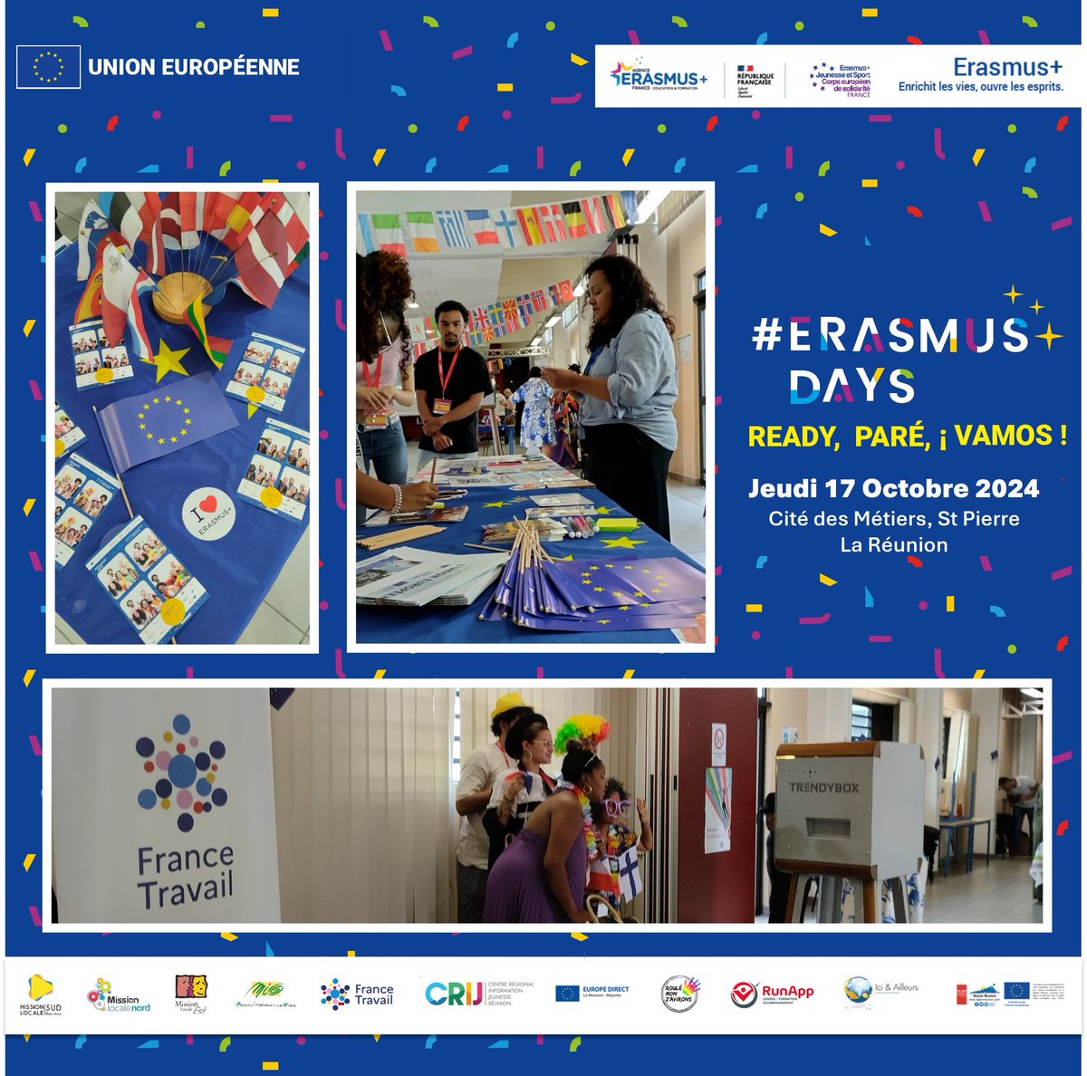 ErasmusPlusFRJS's tweet photo. 🇪🇺 Les #Erasmusdays en image !

Durant toute la semaine, et jusqu'au 19 octobre, de nombreux événements ont lieu dans toute la France et à l'international pour célébrer l'#Europe !

Pour voir tous les événements 👉https://t.co/fyAkIxl7Lf https://t.co/hb5qCtBBFp