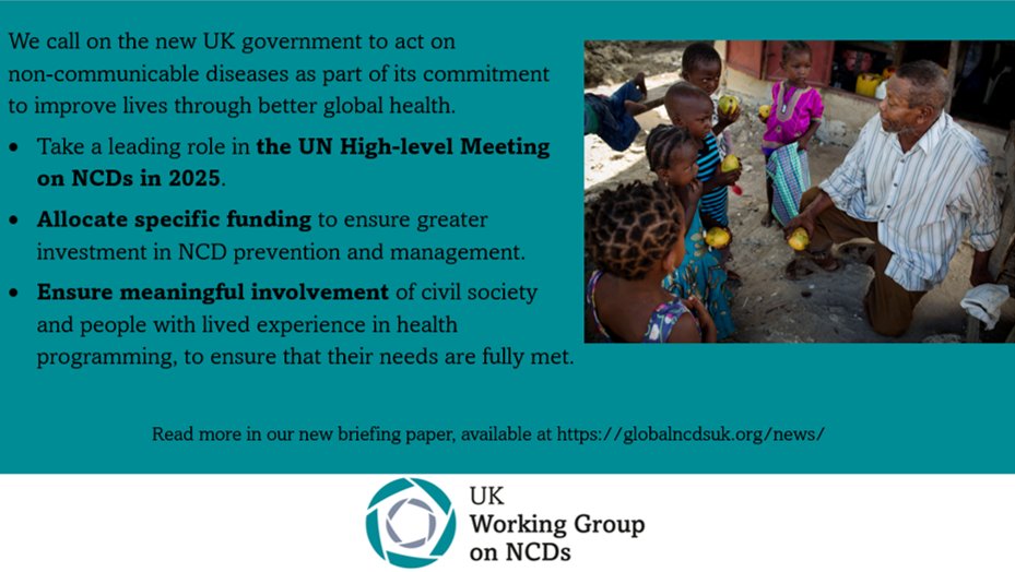 UK Working Group on NCDs (@globalncdsuk) on Twitter photo It's currently the Global Week for Action on #NCDs - the last one before the UN High-level Meeting next year.
NCDs are a global health concern and tackling them should be central to the UK's international development commitments, as our new briefing paper sets out. <a href="/ncdalliance/">NCD Alliance</a> It's currently the Global Week for Action on #NCDs - the last one before the UN High-level Meeting next year.
NCDs are a global health concern and tackling them should be central to the UK's international development commitments, as our new briefing paper sets out. <a href="/ncdalliance/">NCD Alliance</a>