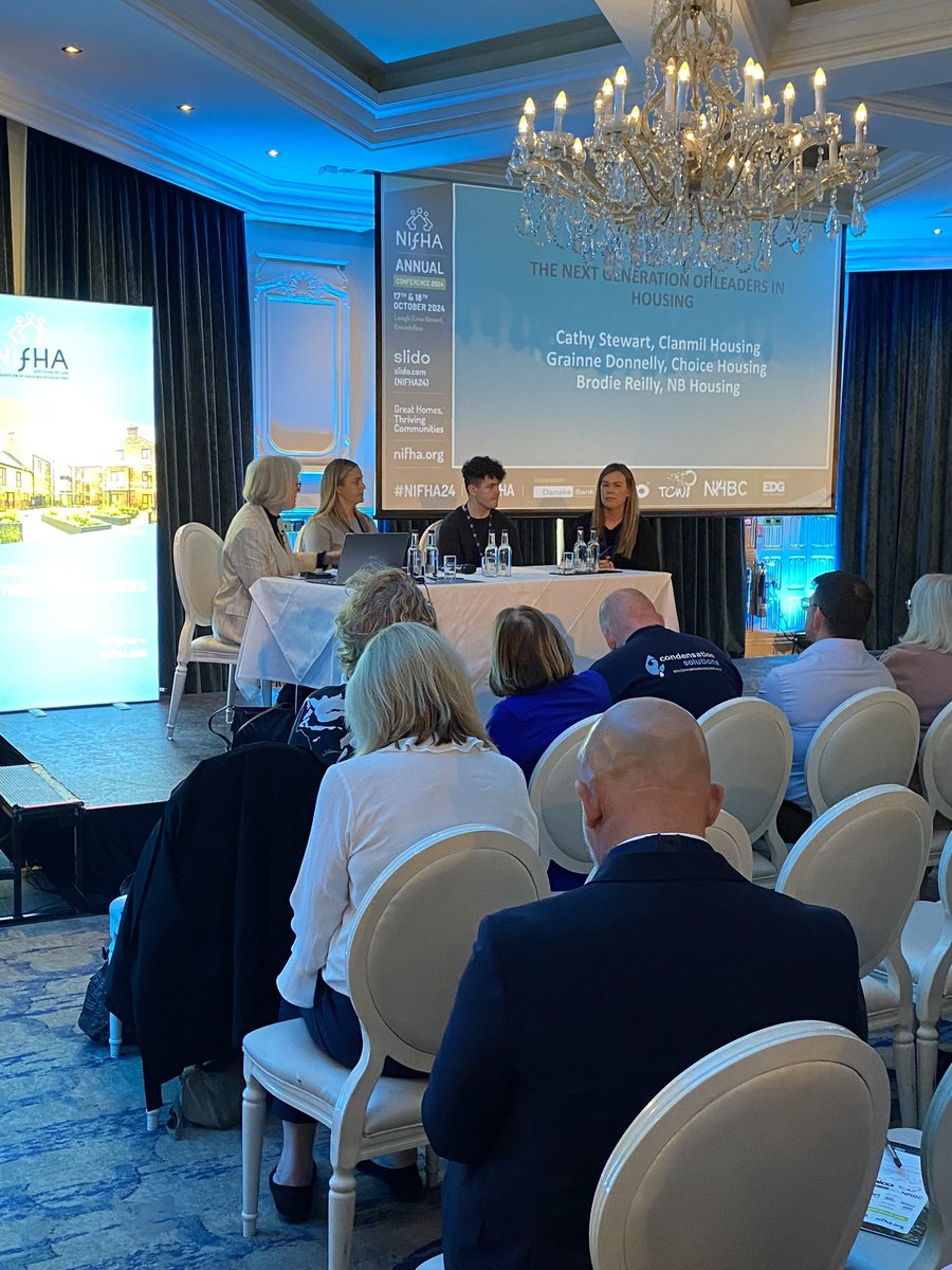 The final session at the <a href="/NIFHA/">NIFHA</a> AC introduced the future leaders in the sector Cathy Stewart <a href="/ClanmilHousing/">Clanmil Housing</a>, Brodie Reilly <a href="/NBHousing/">NB Housing</a> and Grainne Donnelly <a href="/Choice_Housing/">Choice</a> sharing the experience of the sector.
#nifha24