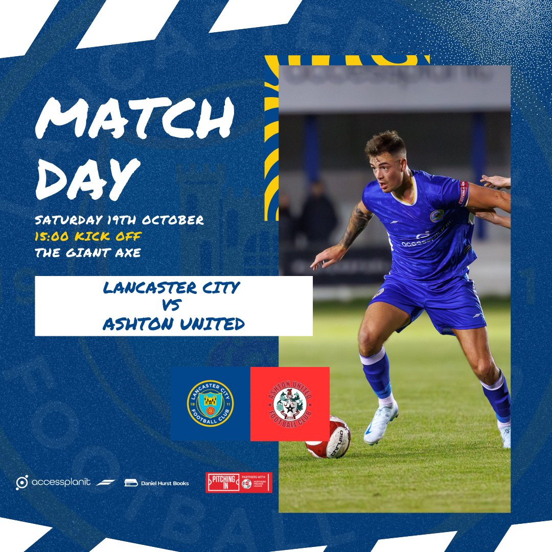 LancasterCityFC's tweet photo. 𝗜𝘁'𝘀 𝗠𝗮𝘁𝗰𝗵𝗱𝗮𝘆!

See you all this Afternoon 💙

🆚 @AshtonUnitedFC
🏆 @NorthernPremLge
⏰ 15:00
🏡 The Giant Axe, LA1 5PE
🎟️ £12/£9/£5/£3

📻 https://t.co/AJfYNshvh4

#YourCity • #COYDB • #ADAW https://t.co/rDKibuvr0G