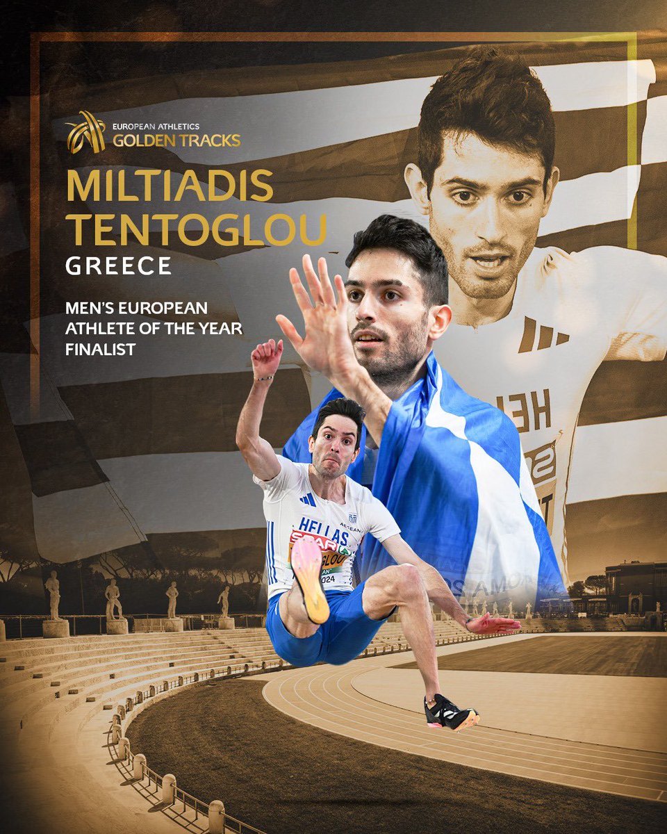 Will this be Miltiadis Tentoglou’s 🇬🇷 year to take the trophy? 🏆 

🥇 European long jump champion
🥇 Olympic champion
🥇 World indoor champion 
📊 World leader of 8.65m

📺 Tune in live to the Golden Tracks award night on our YouTube channel on 26 October!

#GoldenTracks