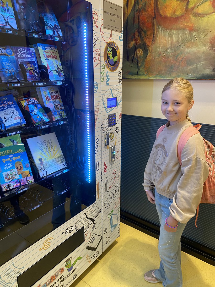 AtkinsonElem's tweet photo. We're thrilled that the Boys &amp; Girls Club has offered to share their Book Vending Machine with us!

Our students can earn a token for PAWsitive behavior and on their birthday, then they can use that token to choose (&amp; keep!) any book they'd like. 

#WeAreATK🐾 https://t.co/5Yv356qLCN