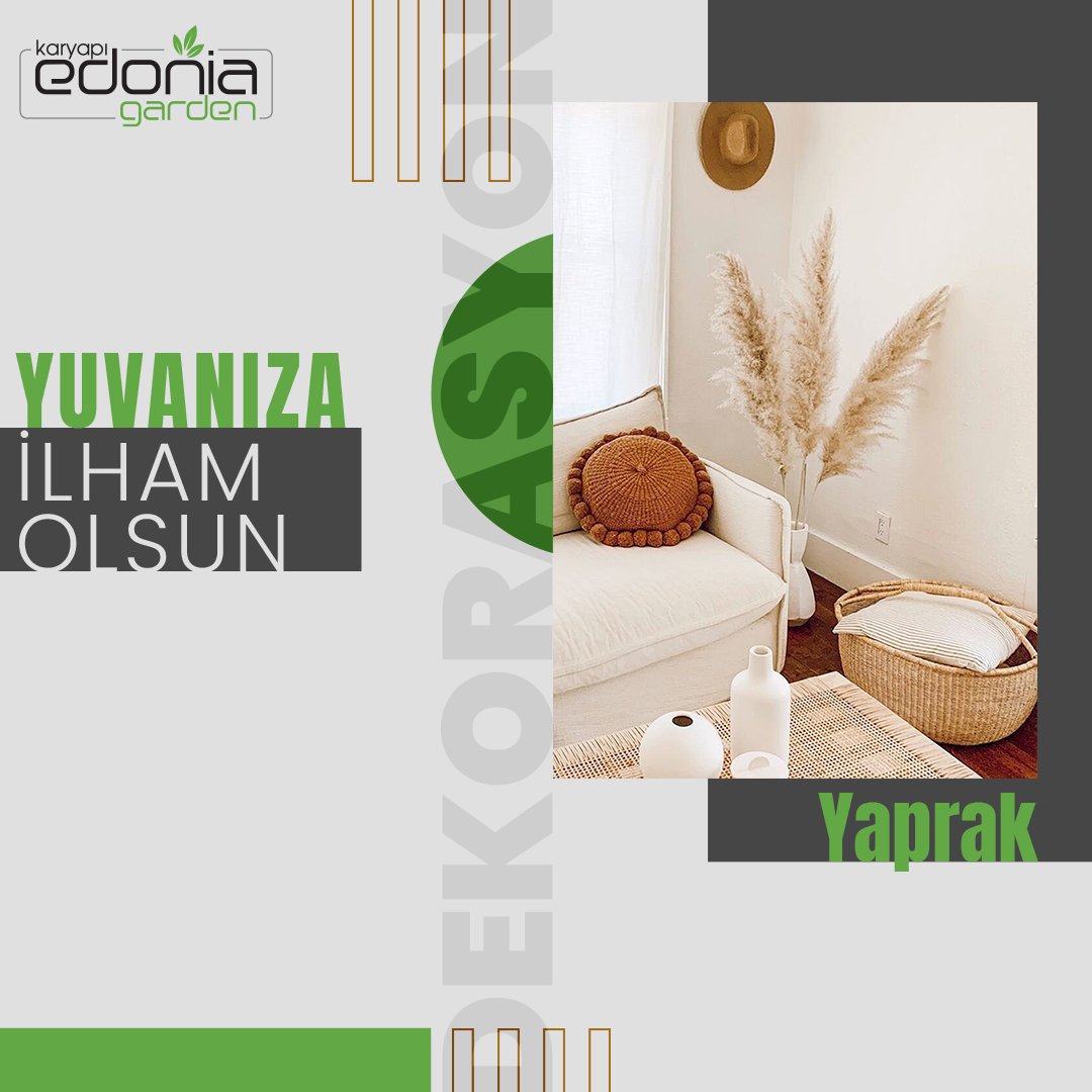 Ev dekorasyonunda doğal yaprak kullanımı yaşam alanlarınıza keyifli ayrıntılar katarken ruhunuza da sakinlik katacaktır.

#edoniagarden #ilhamolsun #dekorasyonfikirleri #yaprak