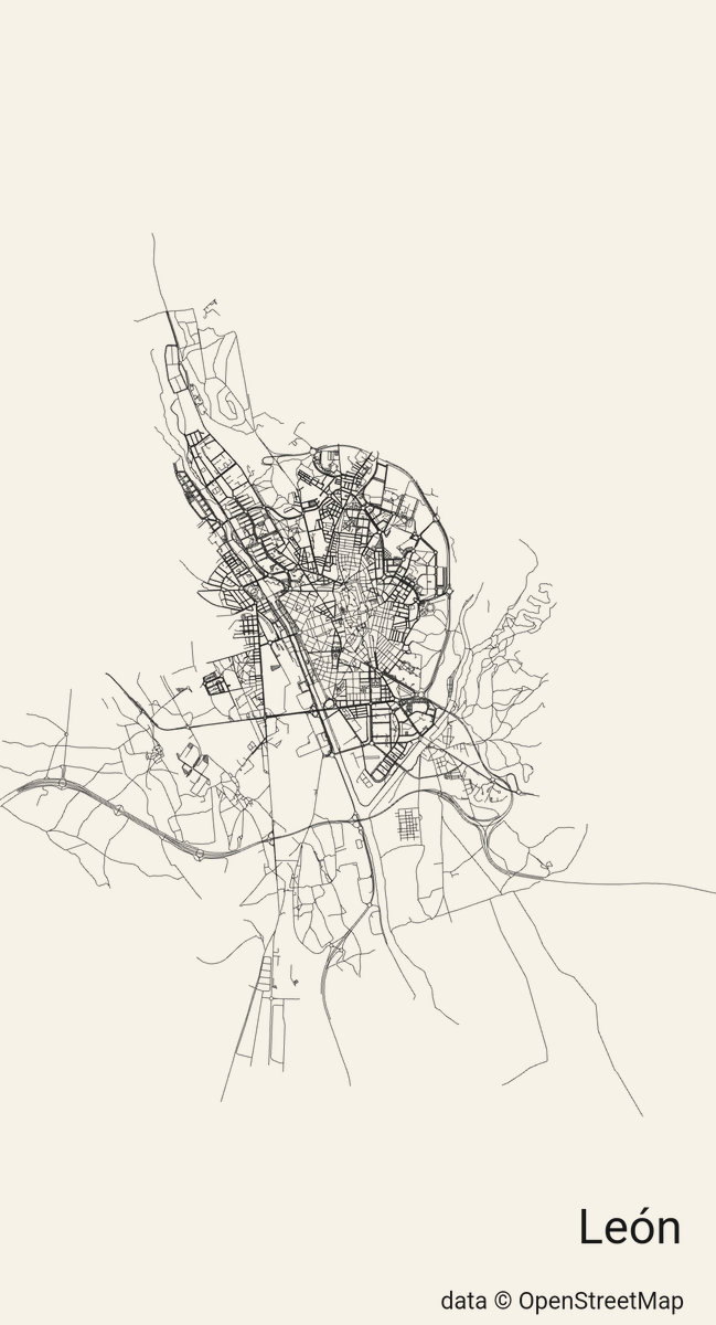 javiermigrod's tweet image. Mapas de las principales ciudades leonesas.

#Mapa #Minimalismo
