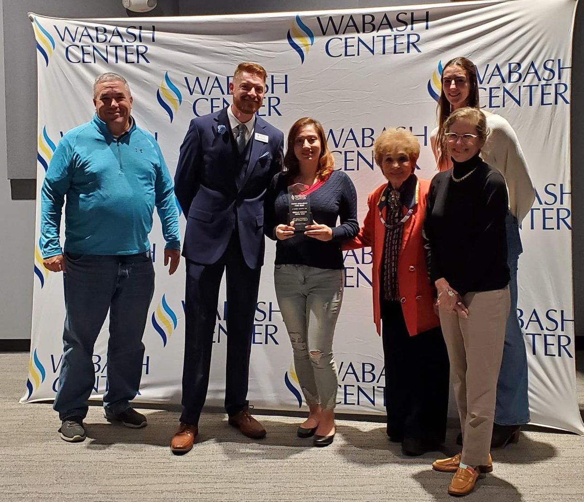 PurdueSPED's tweet image. Dr. Aguilar of @PurdueEDU @LifeAtPurdue , Dr. Loudermill of Purdue University College of Health and Human Sciences and doctoral student Sedi Fatollahzadeh were honored at the Annual Celebration of Achievement for the Wabash Center Inc.