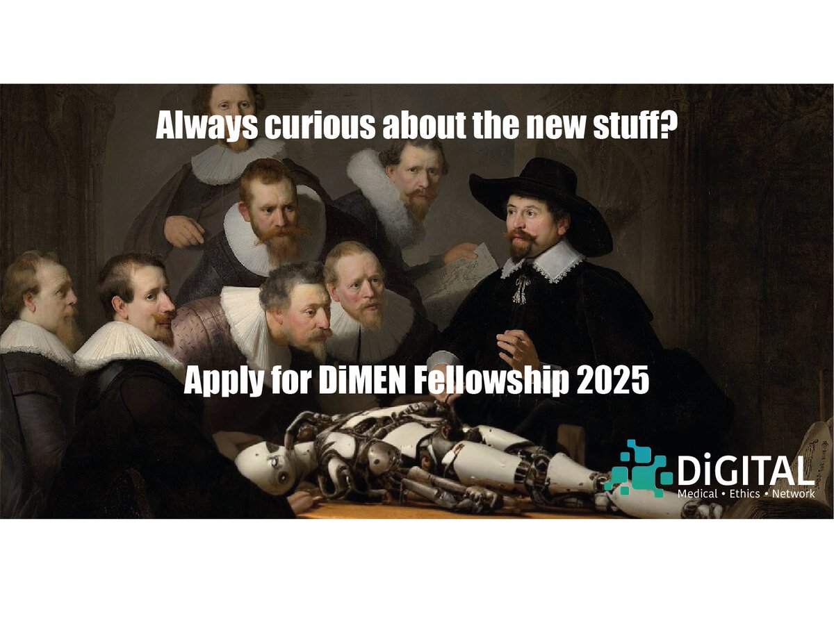 Joschka Haltaufderheide (@joschkahalt) on Twitter photo 🚨Call for Application!
The Digital #MedicalEthics Network is inviting applications for the DiMEN Fellowship 2025
👉You have a cool project in mind?
👉 You need some time to work on it?
👉 You want to stay with us at Uni Potsdam or Tübingen?
digitalmedicalethics.net/en/fellowship-… 🚨Call for Application!
The Digital #MedicalEthics Network is inviting applications for the DiMEN Fellowship 2025
👉You have a cool project in mind?
👉 You need some time to work on it?
👉 You want to stay with us at Uni Potsdam or Tübingen?
digitalmedicalethics.net/en/fellowship-…