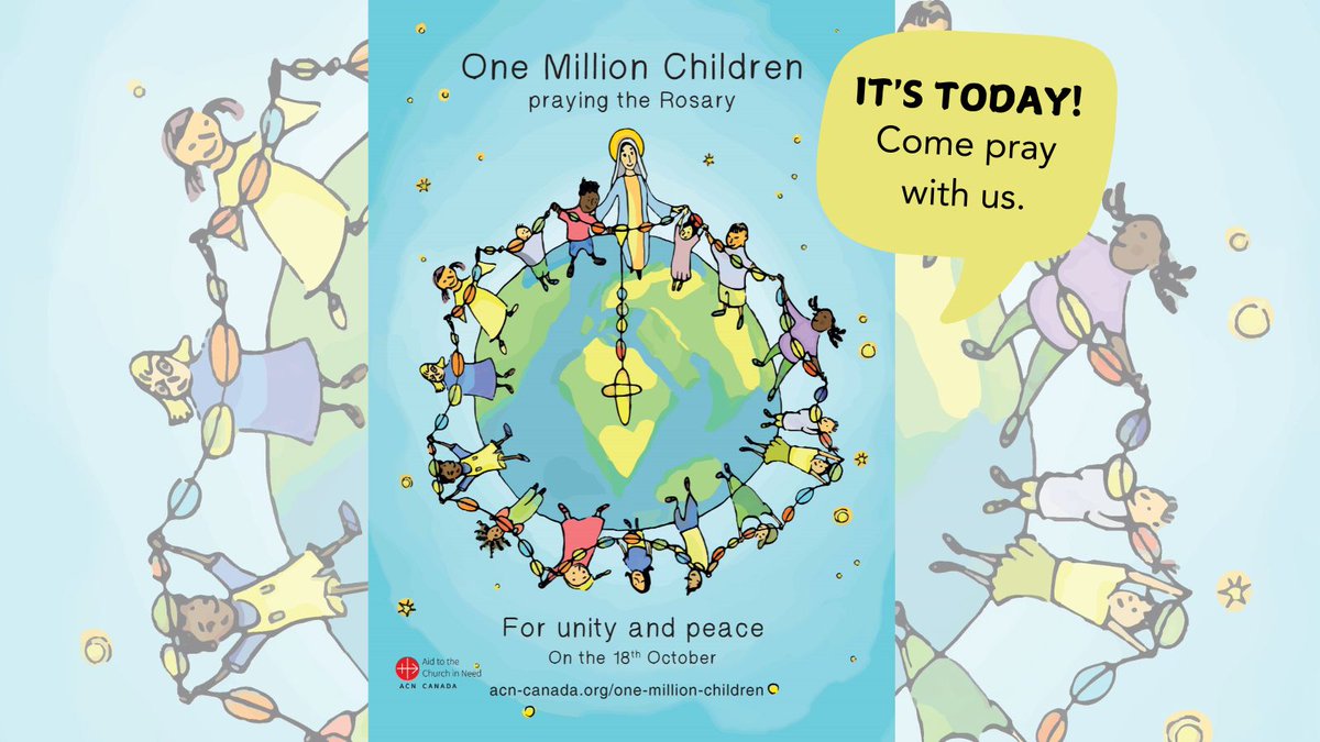 🙏 🌍 One Million Children Praying the Rosary 2024: Join Us Today!
Join us today, October 18, 2024, at 7 p.m. (ET) for a virtual prayer event via Microsoft Teams. Registered children, parents, and educators will pray with the ACN Canada team. Visit acn-canada.org/one-million-ch…