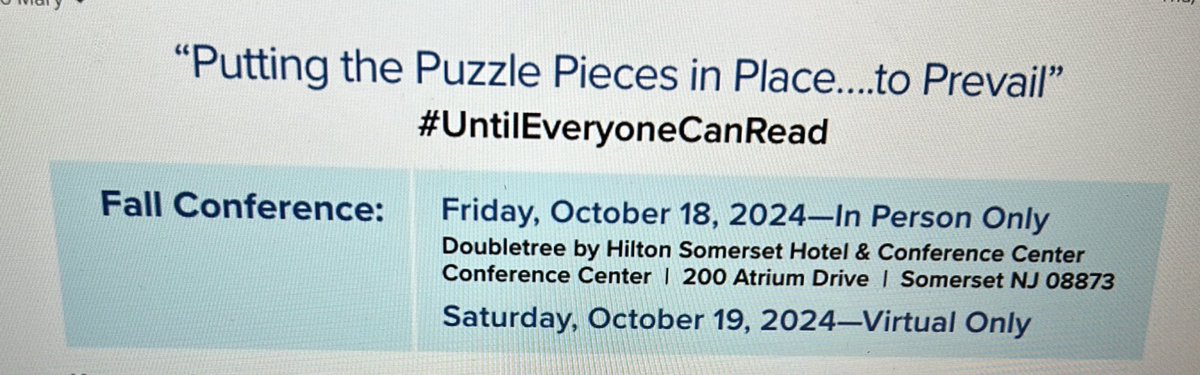 MrsSuttora (@mrssuttora) on Twitter photo Excited to attend the NJIDA conference, "Putting the Puzzle Pieces in Place...to Prevail"! Looking forward to connecting and collaborating on innovative reading strategies in our field. <a href="/MrsMoschella/">Nicole Moschella</a> <a href="/BPS_RTI/">Diana Kucko</a> #NJIDA #Conference2024 Excited to attend the NJIDA conference, "Putting the Puzzle Pieces in Place...to Prevail"! Looking forward to connecting and collaborating on innovative reading strategies in our field. <a href="/MrsMoschella/">Nicole Moschella</a> <a href="/BPS_RTI/">Diana Kucko</a> #NJIDA #Conference2024