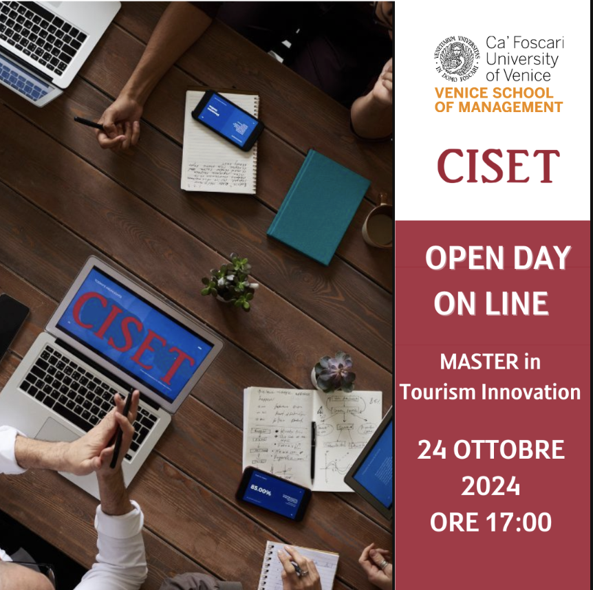 Incontriamoci on-line il 24 ottobre alle ore 17.00. 
ISCRIVITI QUI: bit.ly/4eQsHcY
Ti racconteremo nel dettaglio le opportunità che il Master in Tourism Innovation può offrirti. Incontrerai i docenti e potrai ascoltare le testimonianze e confrontarti con gli ex masterini