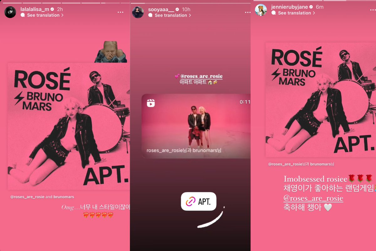 blckpinkpic's tweet photo. the pinks supporting rosé OUR OT4 😭🖤🩷 https://t.co/tNfPiDYowm