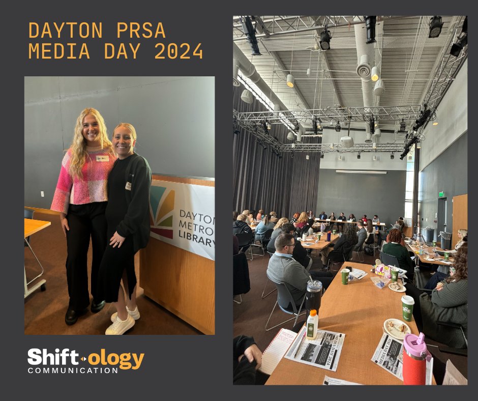 shiftologycomm's tweet photo. Mara and Lydia spent yesterday at Dayton PRSA Media Day 2024, soaking in insights on AI tools, ethics (especially around AI) and how to craft the perfect pitch. A great opportunity for our content creators to grow their skills! https://t.co/xeVo3ZB8LI