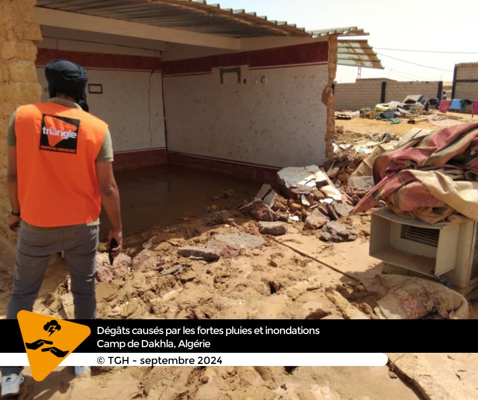 Le 19 septembre, des inondations dans le camp de Dakhla, provoquant le déplacement de 200 familles, dont 27% ont perdu leurs foyers. TGH, grâce à <a href="/Refugees/">UNHCR, the UN Refugee Agency</a>, a fourni eau de javel, savon, &amp; couches, mobilisé des psychologues &amp; des véhicules pour une réponse d’urgence aux sinistrés
