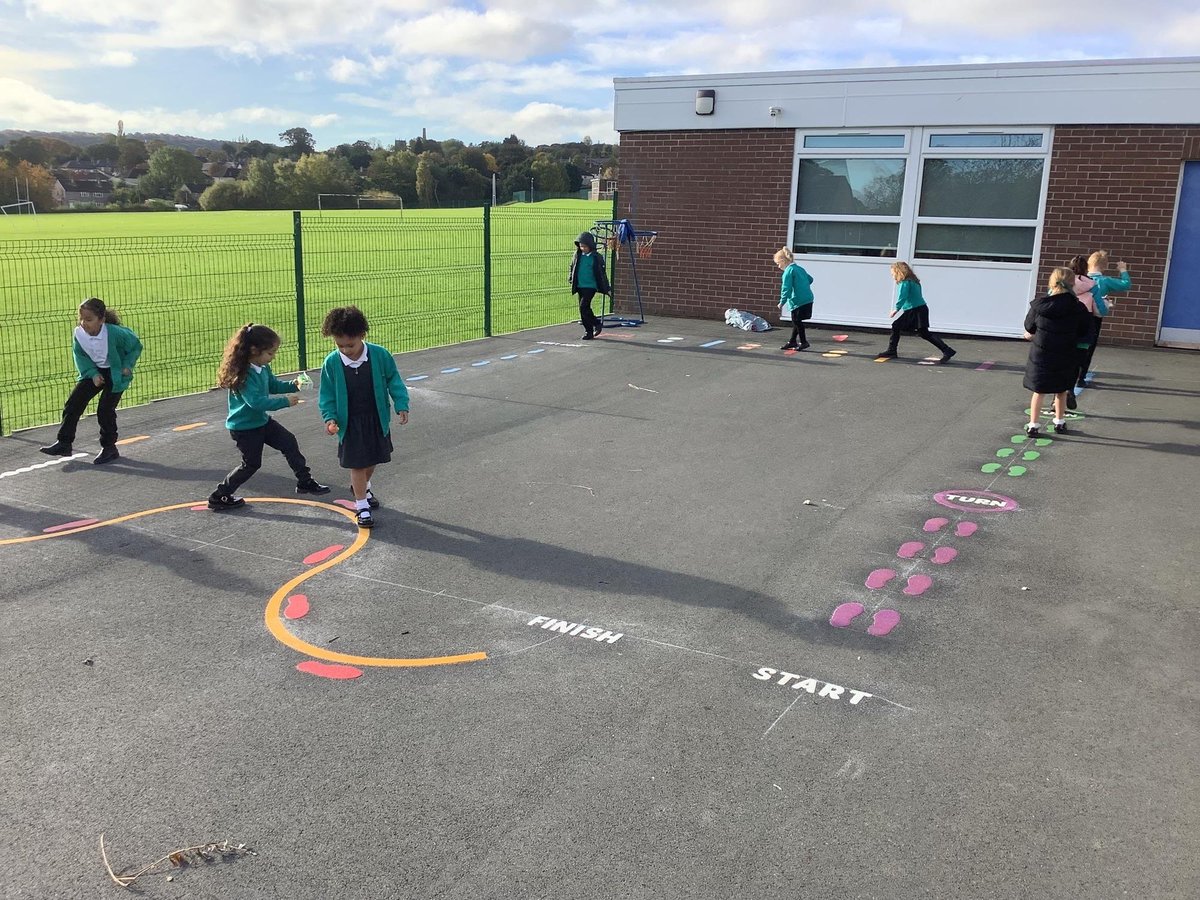 KS1 had a great time this morning playing out on our new playground markings! 
It has been lovely to see the children enjoying the activities together.