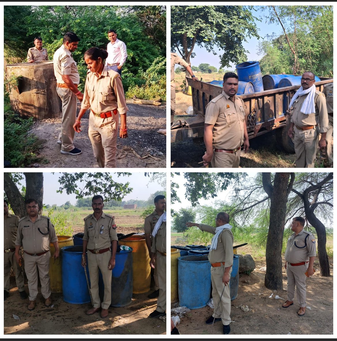 upexcise's tweet photo. ▪️झांसी-आबकारी प्रवर्तन टीम ने  645 लीटर अवैध कच्ची शराब बरामद की।
▪️2450 किग्रा.लहन मौके पर नष्ट किया गया।04 महिलाएँ गिरफ्तार।
▪️ग्राम धवारी,डेरा दातारनगर परवई, कल्याणपुरा में दबिश। @UPGovt @nitinagarwal_n @ChiefSecyUP @UPCane @InfoDeptUP @Uppolice @dmjhansi1 https://t.co/IKQH36TrbD