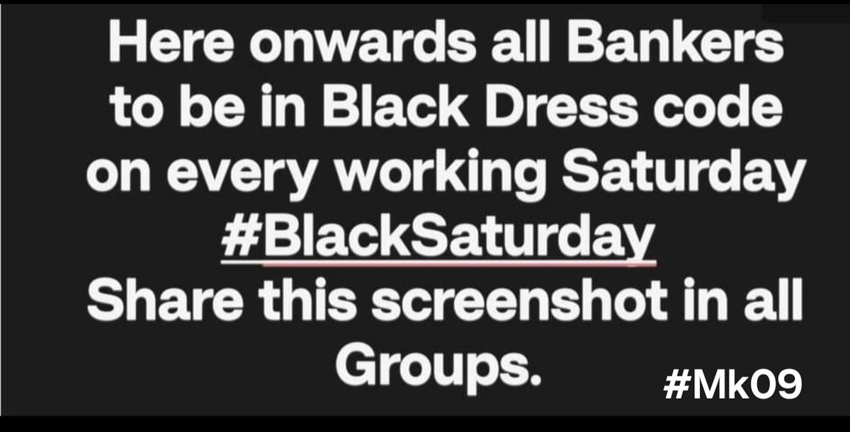 mukeshubale's tweet photo. Join the Black Saturday Moment.
Keep this as your status and Share with all your groups

#5Days_Banking
#Black_Saturday 
#FiveDaysBanking https://t.co/UCllakzNgC