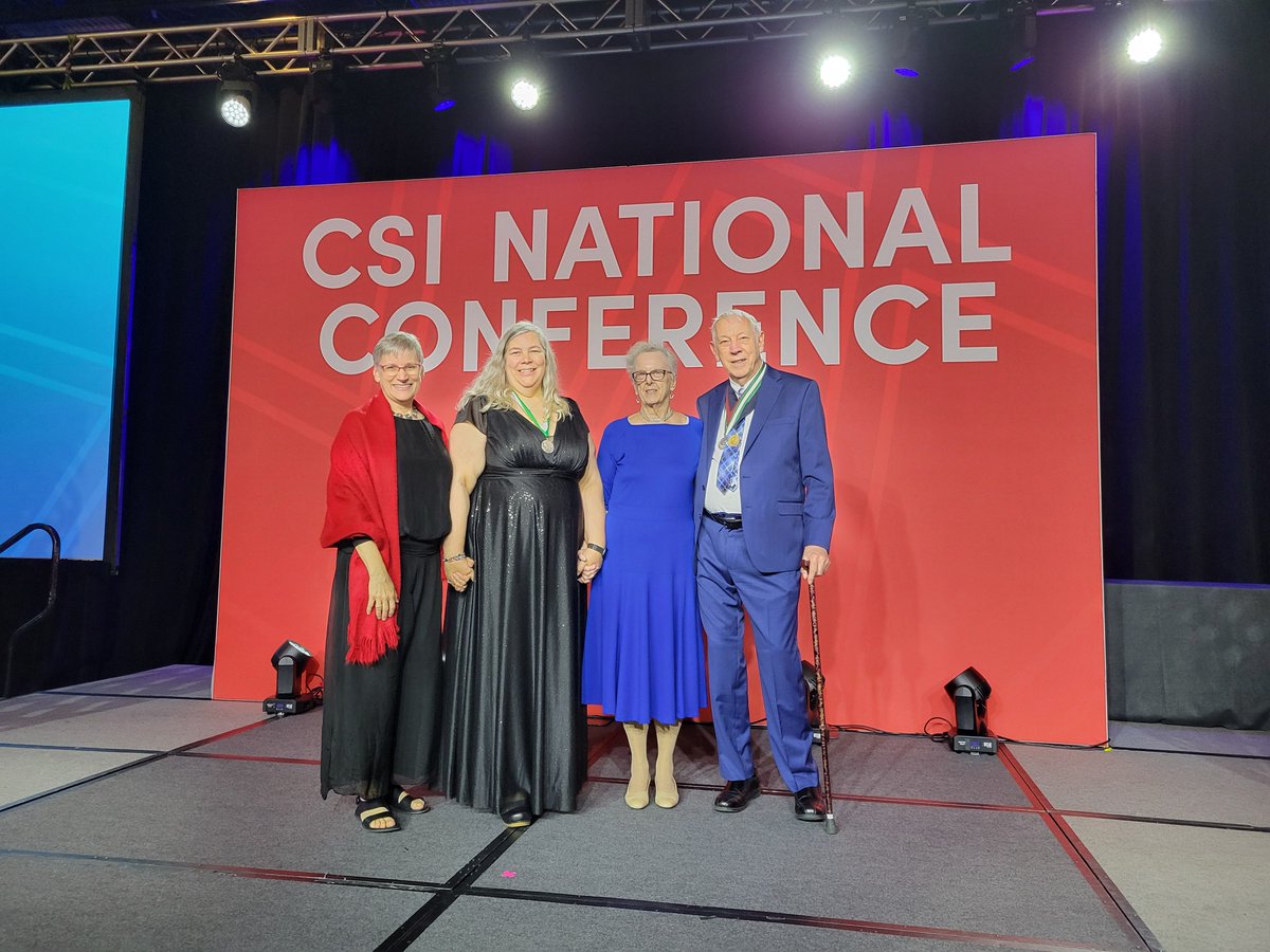 What a very special night! Ellen Mae Onstad, FCSI has been elevated to Fellow in CSI! Joined on stage by her family, announced by her father, Lee Kilbourn, FCSI. Two generations of Fellows! What an amazing impact! We love you, Ellen!