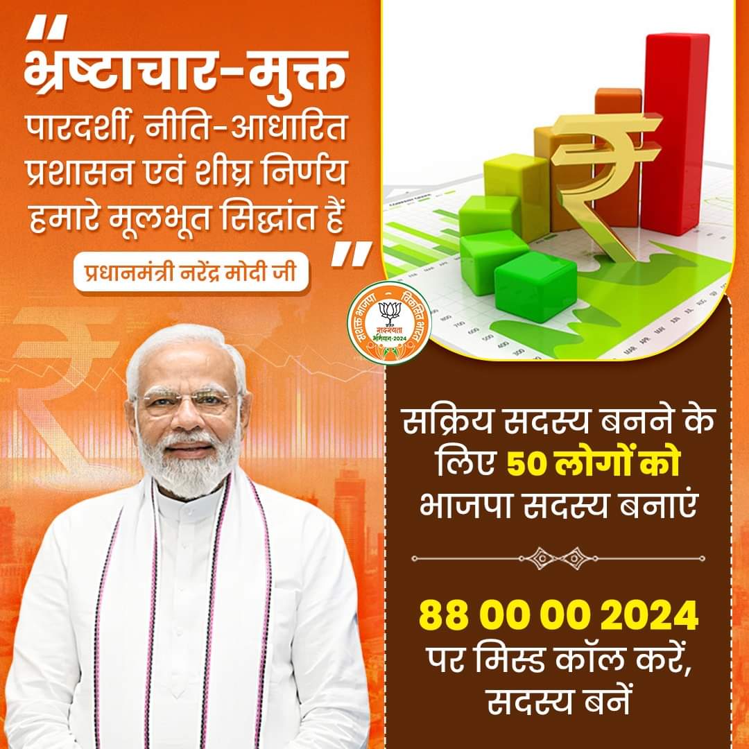 MPBJYM's tweet photo. सक्रिय सदस्य बनने के लिए 50 लोगों को भाजपा का सदस्य बनाएं।

88 00 00 2024 पर मिस्ड कॉल करें, सदस्य बनें।

#BJPSadasyata2024 https://t.co/zYxL3MUZYK