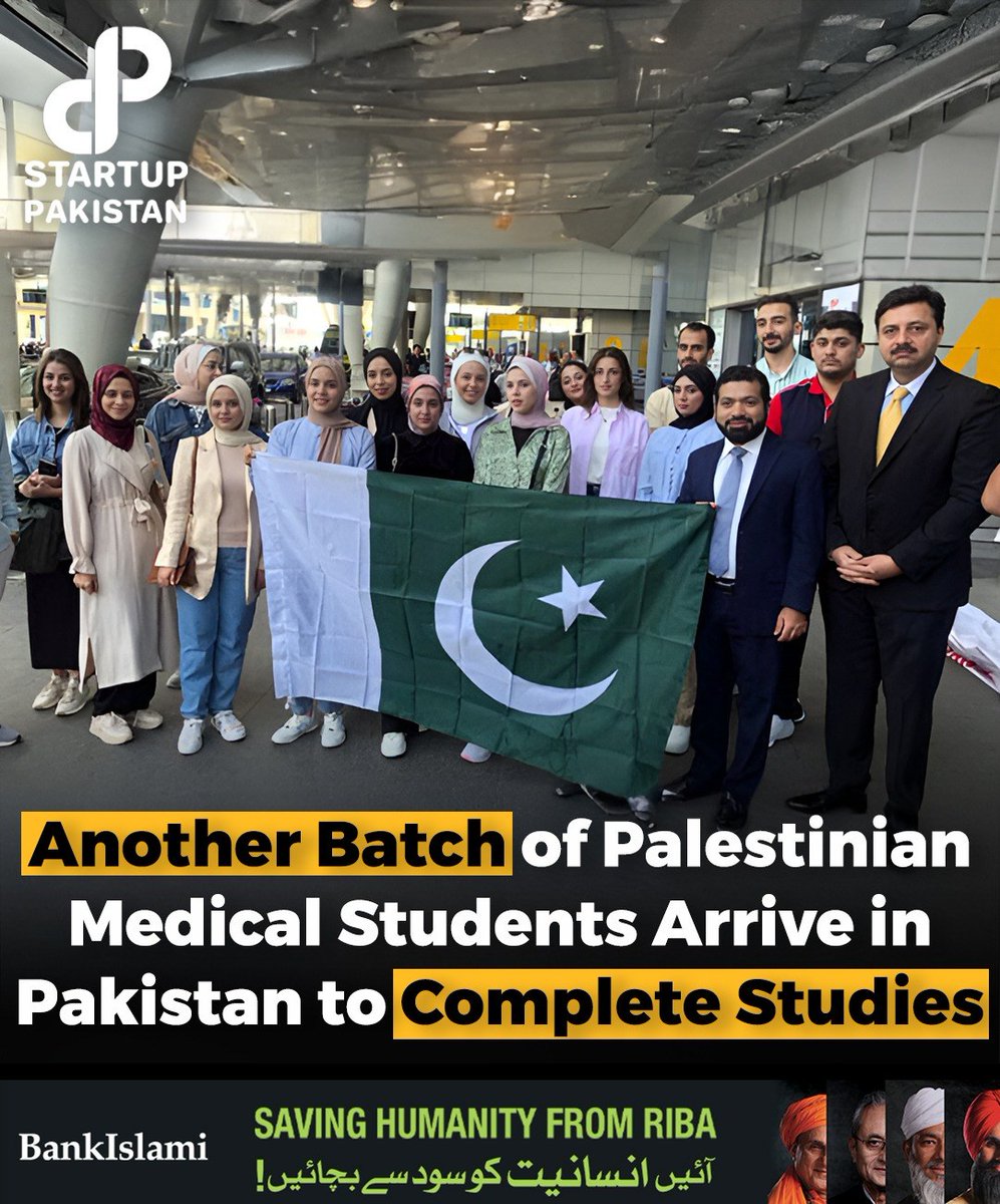 PakStartup's tweet image. A new batch of Pale*stinian students arrived in Pakistan to continue their medical and dental studies, welcomed by Dr. Mukhtar Ahmed, Prime Minister’s Coordinator for Health. 

#Students #PakistanSupport #EducationForAll #MedicalEducation #Solidarity