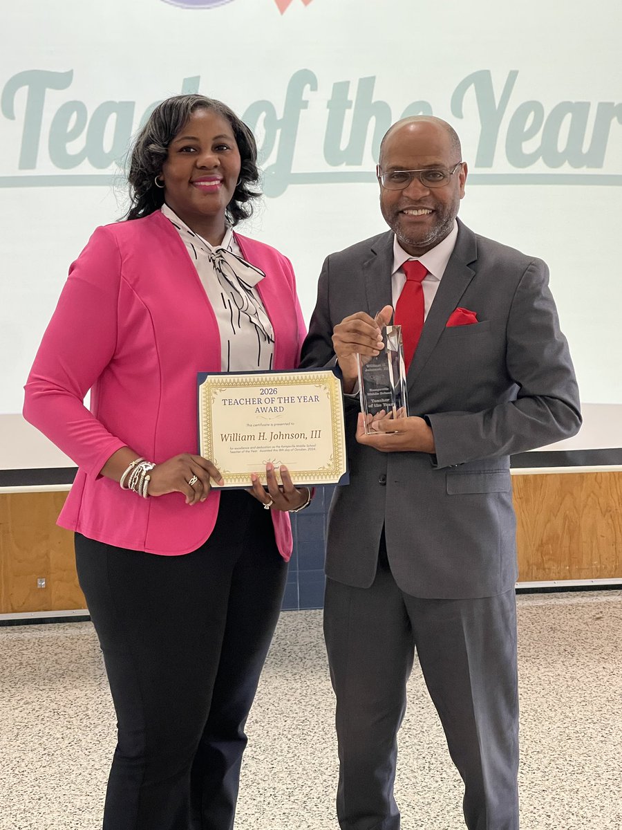 Kempsville MS (@kempsvillems) on Twitter photo Congratulations to our 2026 Teacher of the Year, William Johnson!!! @VBSchools #braveskms <a href="/Dr_TCL/">Dr.TCornick-Leonard</a> Congratulations to our 2026 Teacher of the Year, William Johnson!!! @VBSchools #braveskms <a href="/Dr_TCL/">Dr.TCornick-Leonard</a>