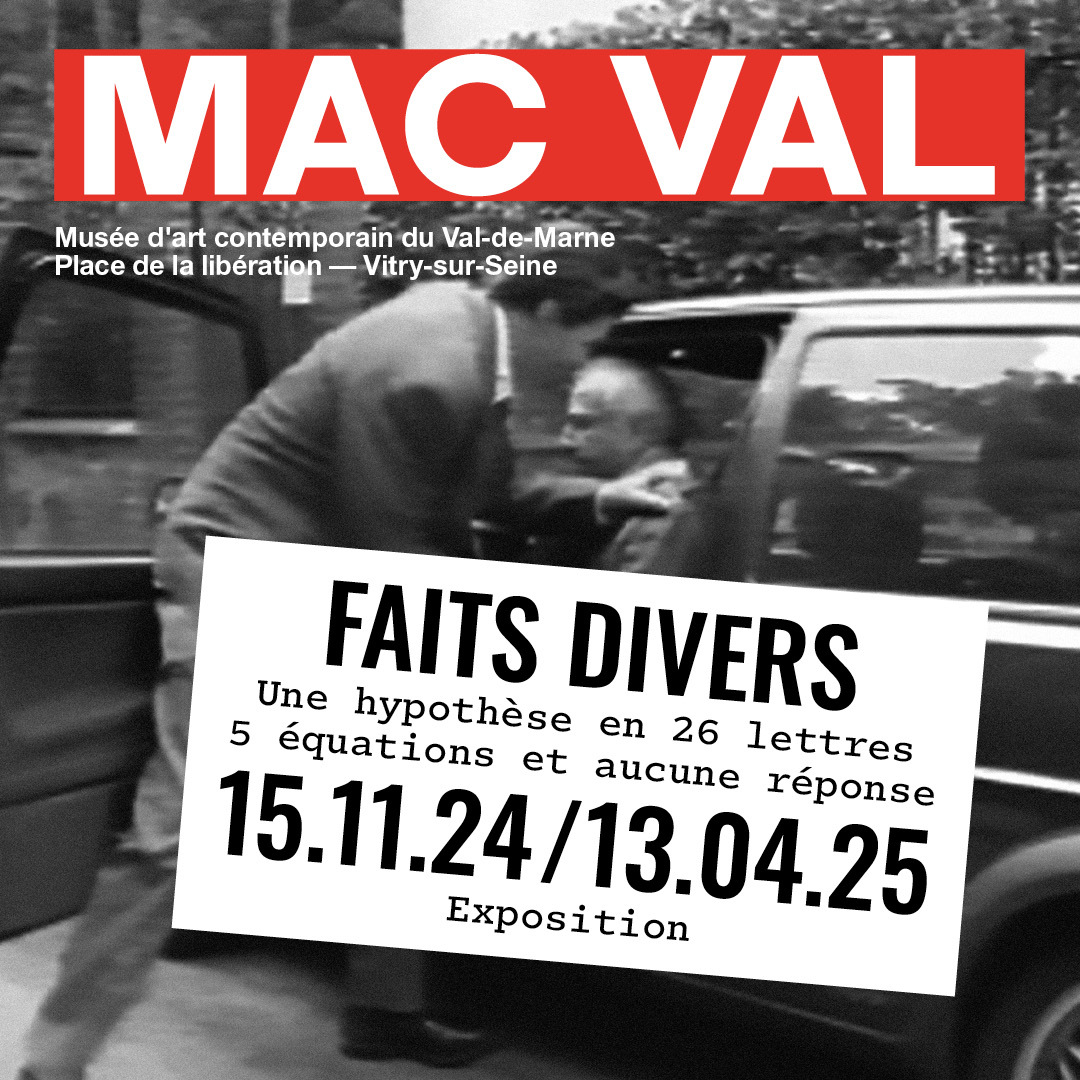 Le 15 novembre, prochain, le MAC VAL accueille sa prochaine exposition 🕵🏻‍♂️ « Faits divers - Une hypothèse en 26 lettres, 5 équations et aucune réponse » convie les visiteurs à une énigme artistique où chaque œuvre est comme un indice à déchiffrer.

🔗 macval.fr/A-venir-Faits-…