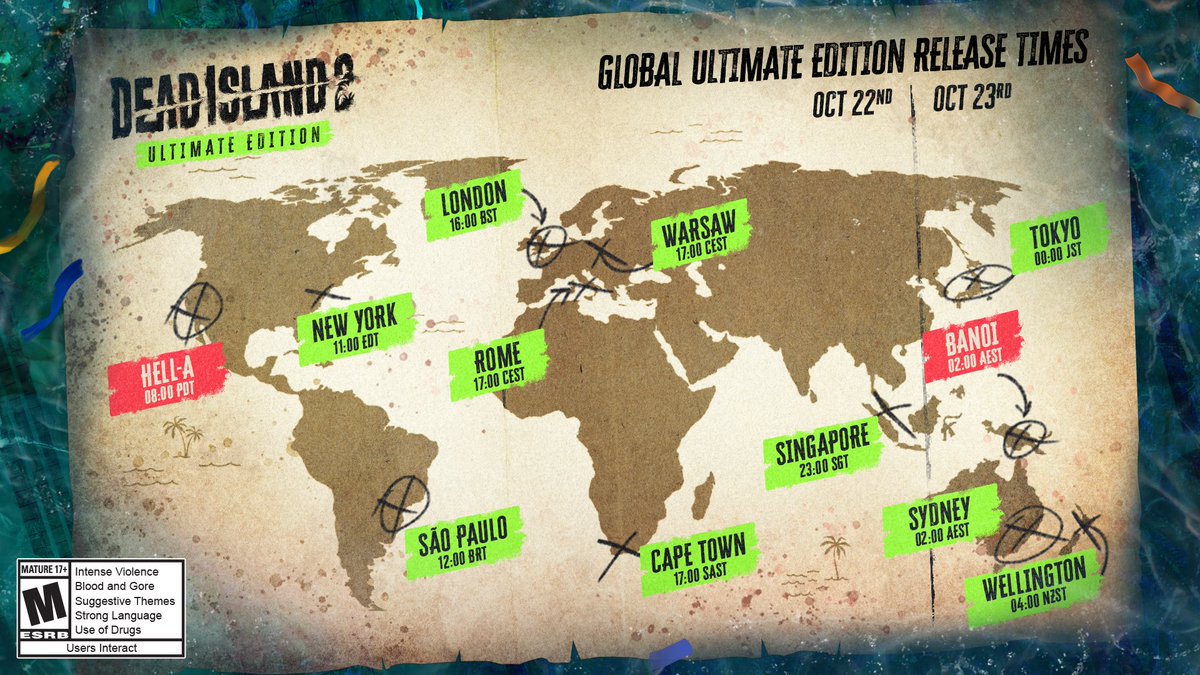 The ultimate zompocalypse is coming 🧟‍♀️ 🏝️ 
Check the map, mark your time, and get ready to slay!

#DeadIsland #BackToHELLA #SeeYouInHELLA