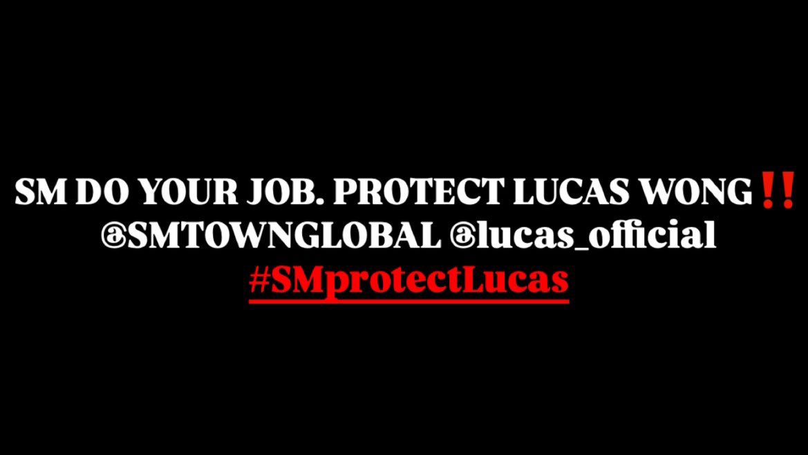 haechan__ah's tweet photo. SM PLEASE DO YOUR JOB AND PROTECT LUCAS AND YOUR OTHER ARTISTS @SMTOWNGLOBAL @lucas_official #protectlucas https://t.co/4DZDyd7Fa6
