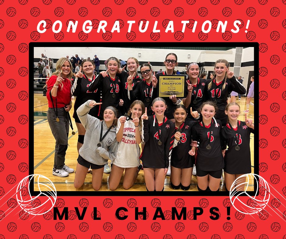 TippCitySchools's tweet photo. 👏Introducing our 2024 7th-grade volleyball MVL Champions! The Tippecanoe Middle School team defeated Troy last night in 3 sets. 👏Great job this season, Lady Red Devils!🎉🏆#mvlchamps #tmsvolleyball #ladyreddevils #WEareTIPP https://t.co/Hh9ieLZzwV