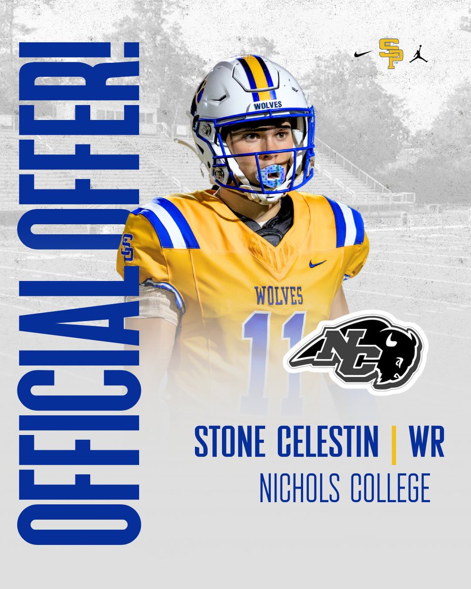 wolvesfootball_'s tweet photo. Stone Celestin | WR — Received an offer from Nichols College! @CelestinStone @NicholsBisonFB
#saintpaulsfootball #footballoffer https://t.co/Lz1JS2z0RI