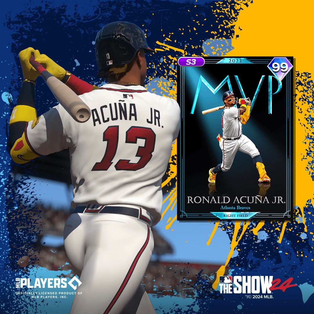 MLB Gaming (@mlbgaming) on Twitter photo Thanks <a href="/MLBTheShow/">MLB The Show</a>!
Your Extreme Program final reward: 2023 MVP Ronald Acuรฑa Jr. ๐ฑ๐ฑ๐ฑ
Best of luck to everyone ๐ฌ Thanks <a href="/MLBTheShow/">MLB The Show</a>!
Your Extreme Program final reward: 2023 MVP Ronald Acuรฑa Jr. ๐ฑ๐ฑ๐ฑ
Best of luck to everyone ๐ฌ