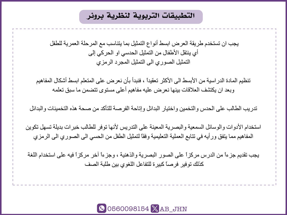 AB_JHN's tweet photo. التطبيقات التربوية لنظرية برونر

.
لطلب الكتاب التواصل واتس 👇🏼

https://t.co/PjFYL21ojZ
.
.
#الرخصة_المهنية_التربوي 
#الرخصة_المهنية_عام https://t.co/GkgjucOBn2