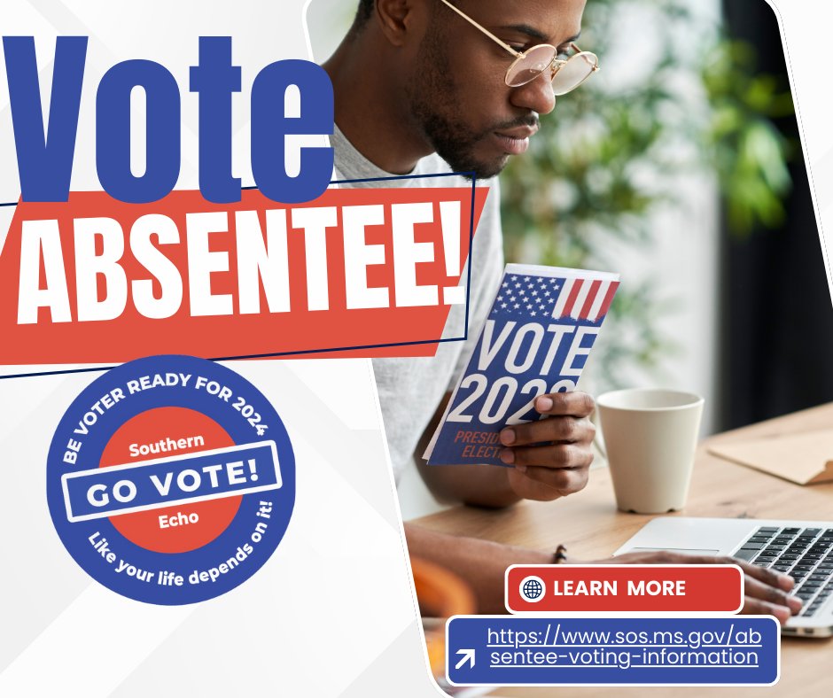 As election season approaches, For college students and those away at school: Don’t forget to vote! If you’re not able to return home on Election Day, absentee voting is your best option. Be sure to plan ahead and get your ballot in time.

#AbsenteeVoting #YourVoteMatters
