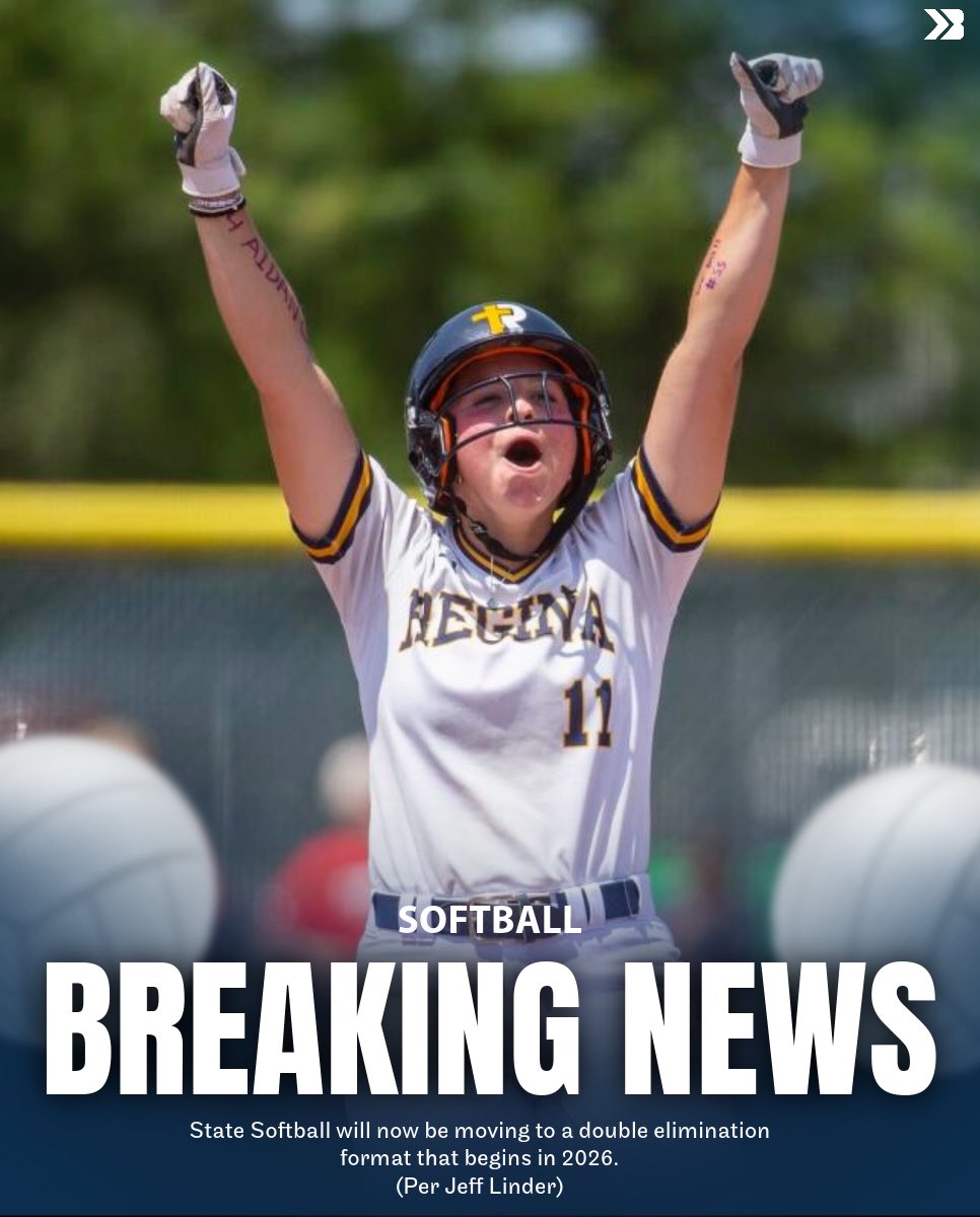 Bound_IA's tweet photo. 🚨BREAKING🚨

State softball will be moving to a double elimination format in 2026 👀

📸: Southeast Iowa Union https://t.co/cLKL1RQxGo