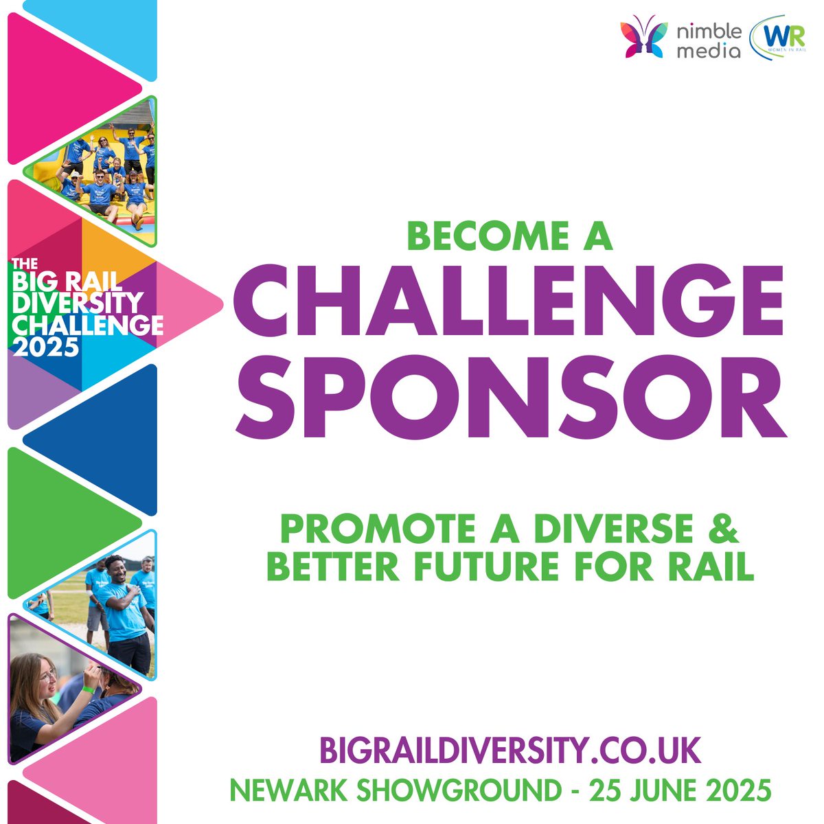 Big Rail Diversity Challenge (@braildiversityc) on Twitter photo Showcase your role in the industry by becoming a Challenge Sponsor for The Big Rail Diversity Challenge 2025!
tinyurl.com/BRDC25Challenge
Contact us at 📧info@bigraildiversity.co.uk or
📞 call +44 (0) 1780 432930 to discuss sponsorship opportunities.
#BigRail2025 Showcase your role in the industry by becoming a Challenge Sponsor for The Big Rail Diversity Challenge 2025!
tinyurl.com/BRDC25Challenge
Contact us at 📧info@bigraildiversity.co.uk or
📞 call +44 (0) 1780 432930 to discuss sponsorship opportunities.
#BigRail2025