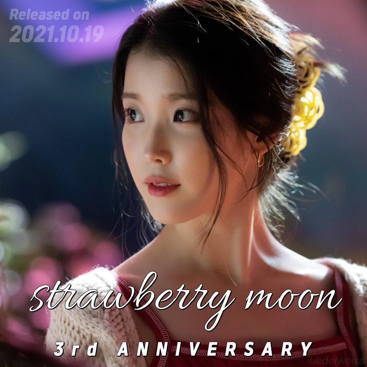 iuedelweiss's tweet photo. 아이유 ‘스트로베리 문‘ 발매 3주년
3 years ago today, IU released ‘strawberry moon’.

#2024MAMAVOTE #iu
RT is also counted as a vote.
리트윗도 투표로 인정됩니다. https://t.co/cOLDUwiaw0