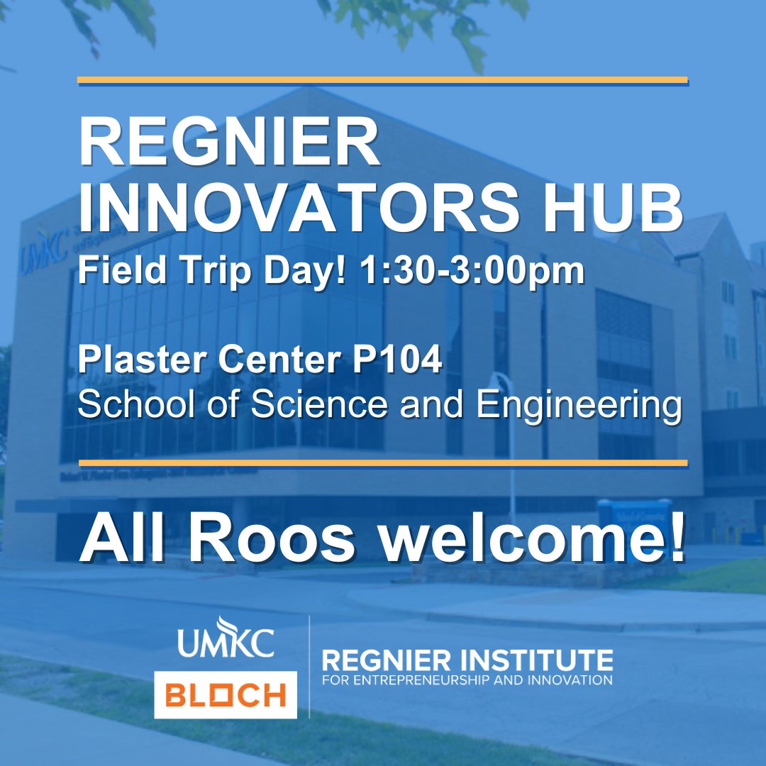 Join the Regnier Innovators Hub in P104 at the Plaster Free Enterprise and Research Center any time between 1:30 and 3:00 TODAY to connect with other student founders and entrepreneurship resources.