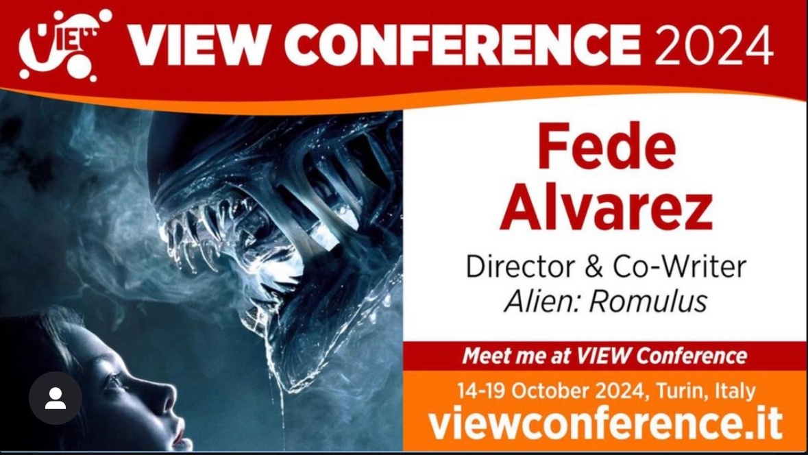 <a href="/fedalvar/">Fede Alvarez</a>, director of “Alien: Romulus”, will deliver a #keynote at <a href="/ViewConference/">VIEW Conference</a>! 
Join us to dive deep into the terrifying universe of #Alien!  

🗓 19Oct, 17:45-18:45 CET
📍 OGR - #Torino
Register now: viewconference.it/pages/registra…

#viewconference4 #FedeAlvarez #AlienRomulus