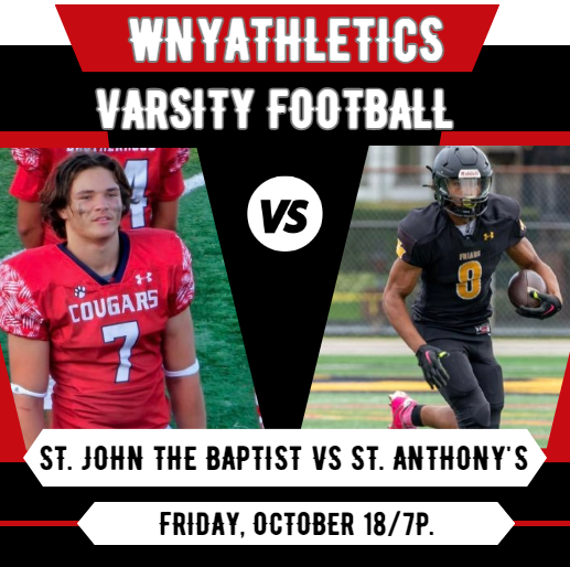 WNY_Athletics (@_wnyathletics1) on Twitter photo 🔥🏈It’s Gameday‼️🔥
<a href="/StAnthonysFB/">Friar Football</a> vs <a href="/SJBDHSCougars/">St. John the Baptist Cougars</a>
📺Live On: bit.ly/4d48WUs
today @ 7p.
<a href="/XavierBala14/">Xavier Bala</a> <a href="/mmass137/">SA Friars Softball</a> <a href="/StAnthonyFriars/">St Anthony HS Friars</a> <a href="/StAnthonysAth/">St. Anthony's Friars</a> <a href="/_jaydenmiller_/">Jayden Miller</a> <a href="/LukaPSkoda/">Luka Skoda ‘25</a> <a href="/SJB_DHS/">St. John the Baptist Diocesan High School</a> <a href="/ott_brendan7/">Brendan Ott</a> <a href="/BillyDowlingjr/">Billy Dowling</a> <a href="/kevinmooresprts/">Kevin moore</a> <a href="/WillPlatt11/">Coach Will Platt</a> <a href="/RFReichert/">Rich Reichert</a> 🔥🏈It’s Gameday‼️🔥
<a href="/StAnthonysFB/">Friar Football</a> vs <a href="/SJBDHSCougars/">St. John the Baptist Cougars</a>
📺Live On: bit.ly/4d48WUs
today @ 7p.
<a href="/XavierBala14/">Xavier Bala</a> <a href="/mmass137/">SA Friars Softball</a> <a href="/StAnthonyFriars/">St Anthony HS Friars</a> <a href="/StAnthonysAth/">St. Anthony's Friars</a> <a href="/_jaydenmiller_/">Jayden Miller</a> <a href="/LukaPSkoda/">Luka Skoda ‘25</a> <a href="/SJB_DHS/">St. John the Baptist Diocesan High School</a> <a href="/ott_brendan7/">Brendan Ott</a> <a href="/BillyDowlingjr/">Billy Dowling</a> <a href="/kevinmooresprts/">Kevin moore</a> <a href="/WillPlatt11/">Coach Will Platt</a> <a href="/RFReichert/">Rich Reichert</a>