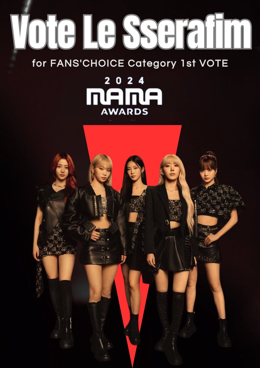 [📢] VOTE LE SSERAFIM FOR FANS' CHOICE CATEGORY ON MNET PLUS

I vote #lesserafim for Fans' Choice - Female Award #2024MAMAVOTE

🔒300 REPOST - counted
🔒100 reply - engagement
‼️heart is not counted, REPOST, yes.